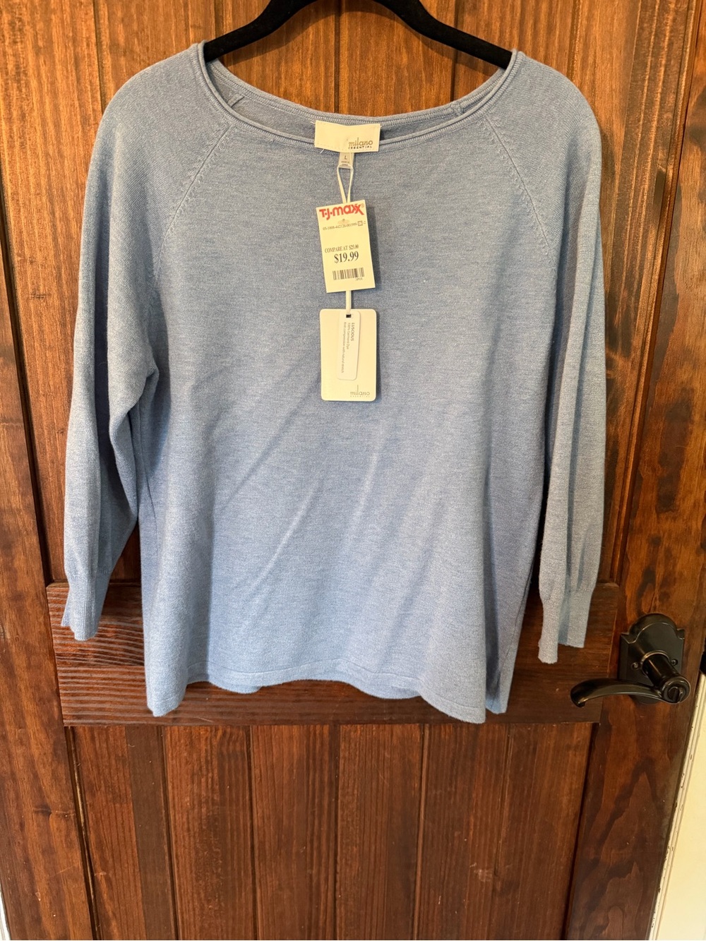 Milano Essential Light Blue Scoop Neck Knit Sweater